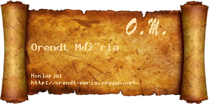 Orendt Mária névjegykártya